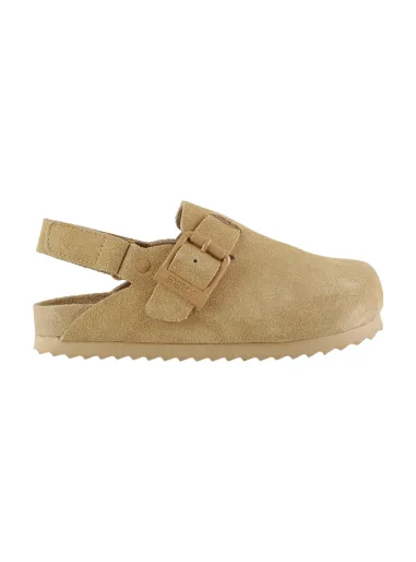 Cow suede sabot sandal