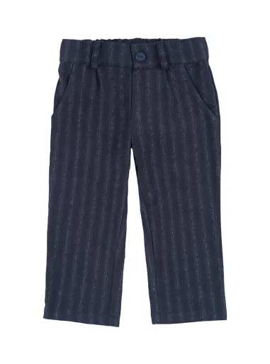 PANTALONE GESSATO BLU