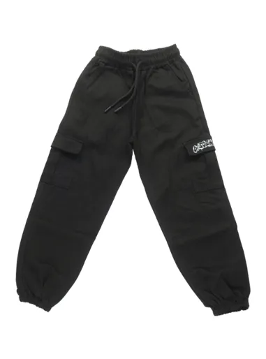 FABRIC CARGO PANTS  BLACK - DISCLAIMER