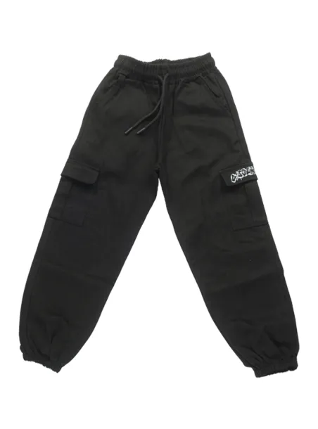 PANTALONE CARGO IN TESSUTO NERO