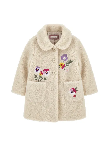 Bouclé embroidered coat