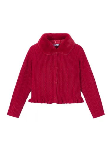 Fur collar sweater