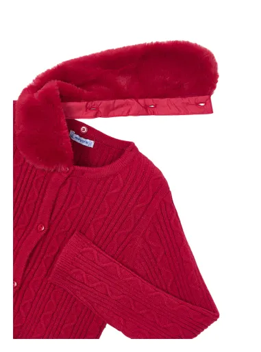 Fur collar sweater