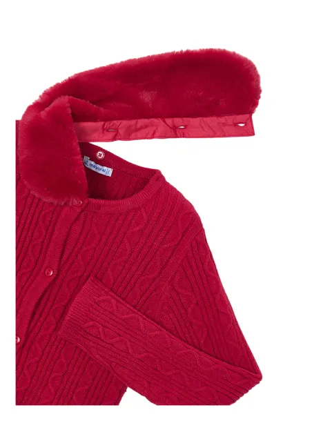 Fur collar sweater