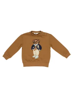 Sweatshirt with teddy bear appliqué