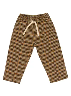 Checkered drawstring trousers
