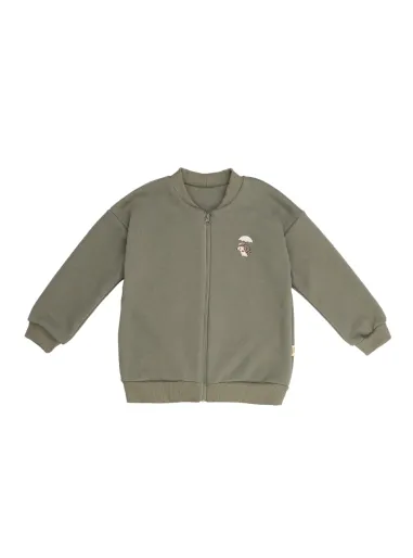 Zip-up sweatshirt cardigan