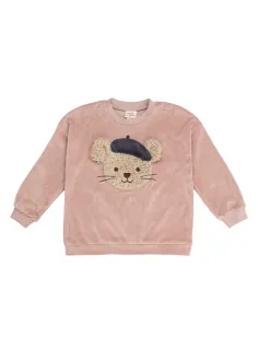 Chenille sweatshirt with embroidery