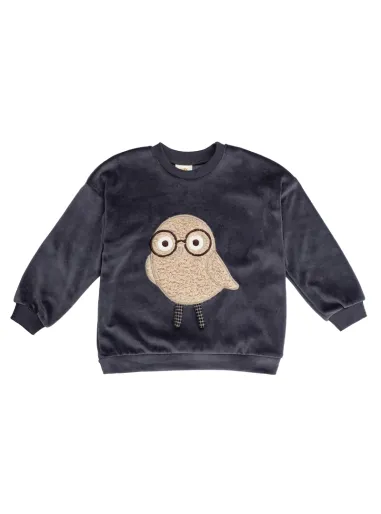 Chenille sweatshirt with embroidery