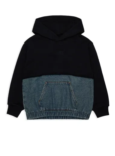 Felpa cappuccio+Denim