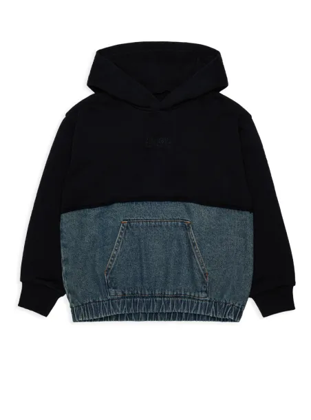 Felpa cappuccio+Denim