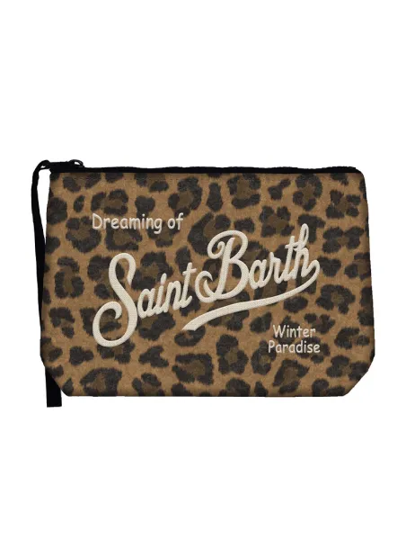 Aline Felt Zebra Clutch
