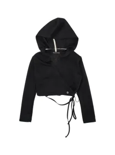 CARDIGAN RASATO INCROCIATO NERO