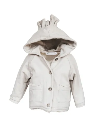 HOODED SWEATSHIRT WITH EARS  SAND - BAMBOOM