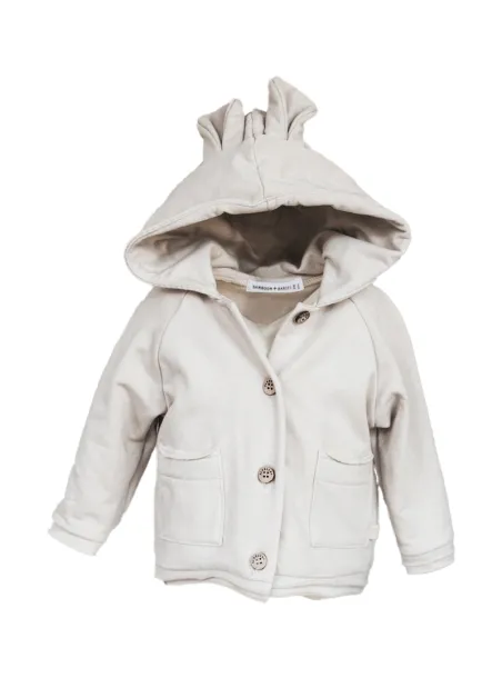 HOODED SWEATSHIRT WITH EARS  SAND - BAMBOOM