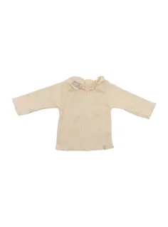 RIBBED T-SHIRT WITH COLLAR  SOFT PINK - BAMBOOM