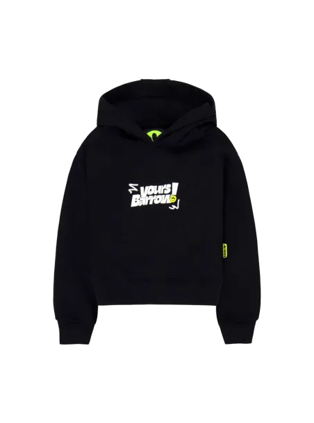 HOODIE JUNIOR UNISEX BLACK - BARROW KIDS