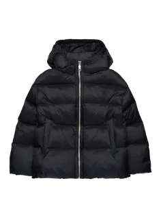 BLACK DOWN JACKET WITH HOOD - MAX&Co.