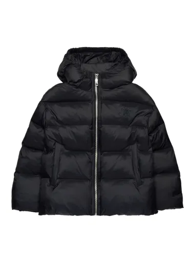 BLACK DOWN JACKET WITH HOOD - MAX&Co.