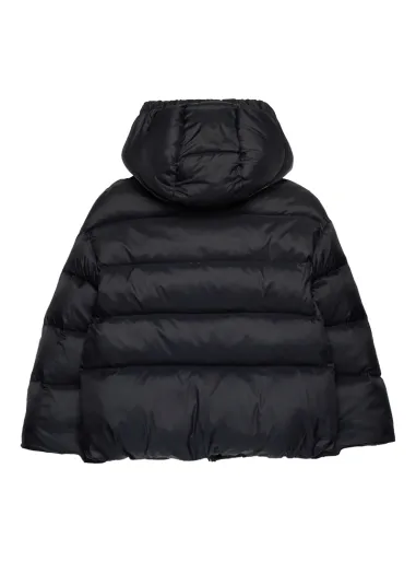 BLACK DOWN JACKET WITH HOOD - MAX&Co.
