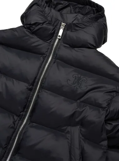 BLACK DOWN JACKET WITH HOOD - MAX&Co.