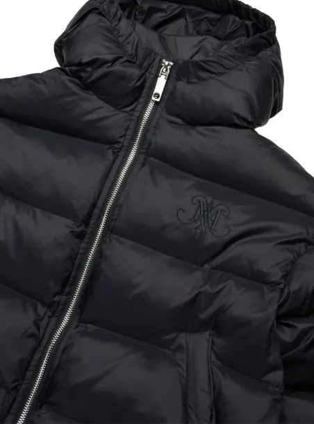 BLACK DOWN JACKET WITH HOOD - MAX&Co.