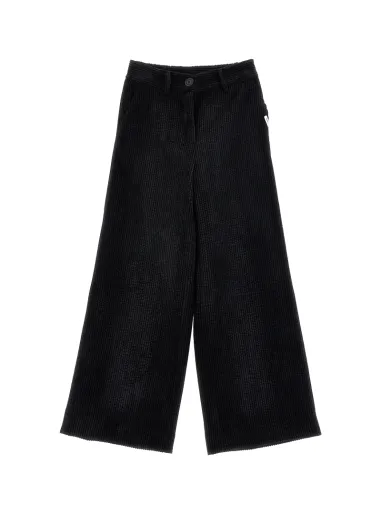 VELVET ROCKER PANTS Black