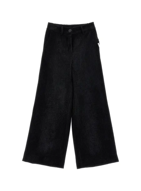 VELVET ROCKER PANTS Black