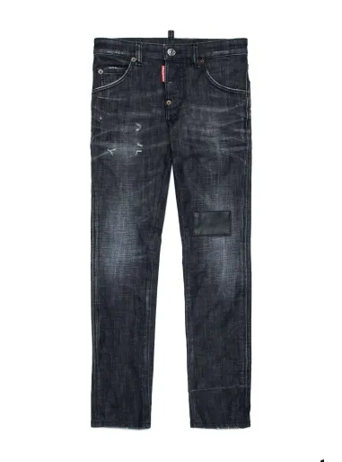 BLACK DENIM 5 POCKET JEANS TROUSERS - DSQUARED