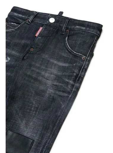 BLACK DENIM 5 POCKET JEANS TROUSERS - DSQUARED