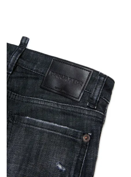 BLACK DENIM 5 POCKET JEANS TROUSERS - DSQUARED