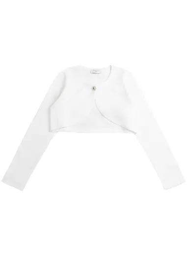Girls white viscose cardigan by Monnalisa