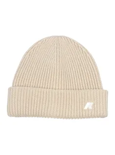 COTTON AND WOOL CAP PINK TINT MELANGE  E. BRICE CARDIGAN STITCH  - K-WAY