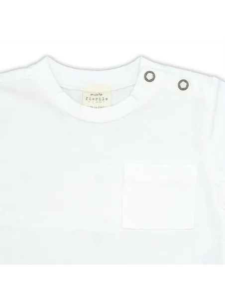 T-SHIRT WITH POCKET FIORILE WHITE - FIORILE