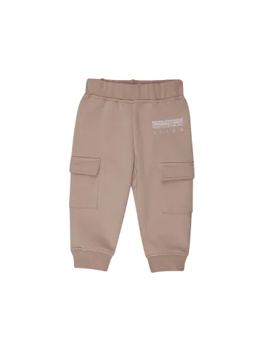 STRETCH FLEECE PANTS BABY BOY BEIGE - MSGM KIDS