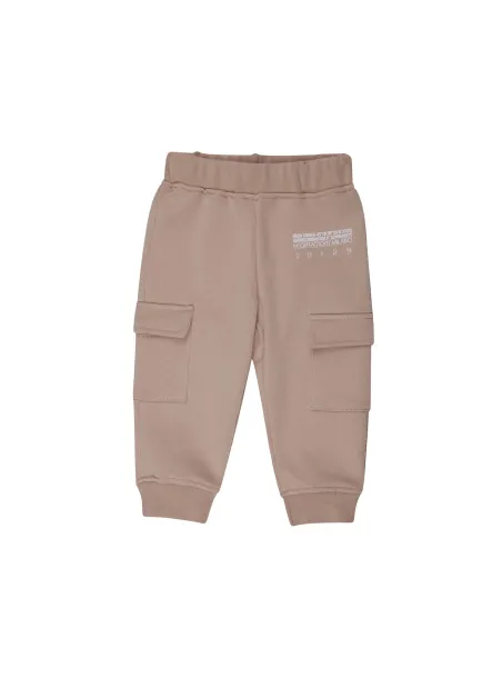 STRETCH FLEECE PANTS BABY BOY BEIGE - MSGM KIDS