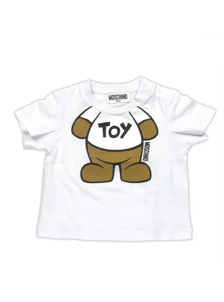 T-SHIRT OPTIC WHITE - MOSCHINO KIDS