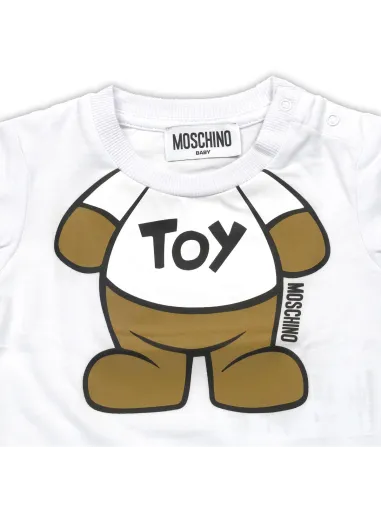 T-SHIRT OPTIC WHITE - MOSCHINO KIDS