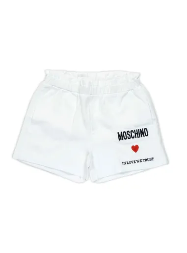 T-SHIRT+SHORTS SET OPTIC WHITE - MOSCHINO KIDS