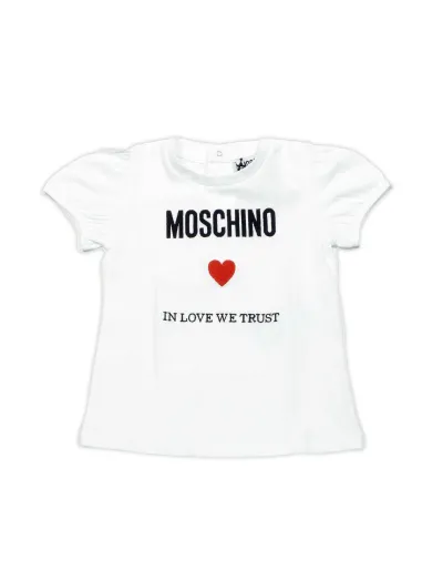 T-SHIRT+SHORTS SET OPTIC WHITE - MOSCHINO KIDS