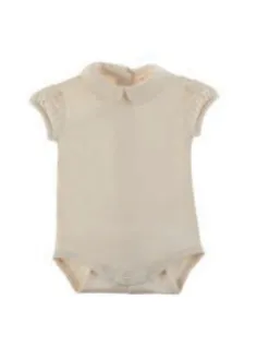 FRILLED COLLAR T-SHIRT ECRU - NATURAPURA