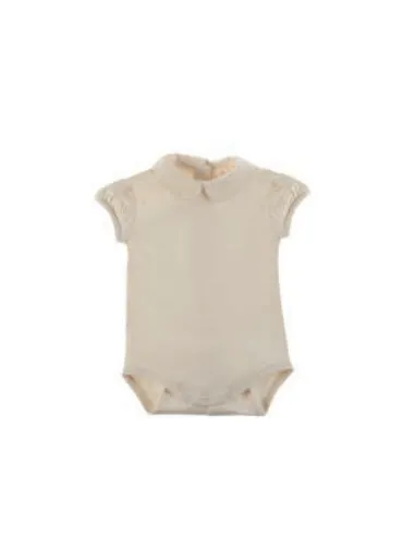 FRILLED COLLAR T-SHIRT ECRU - NATURAPURA