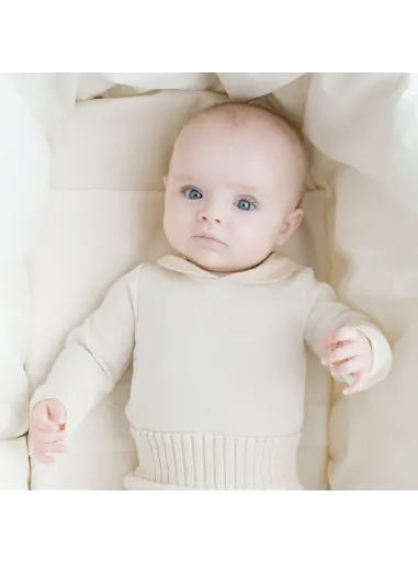 Bodysuit with Round Collar - Natura Pura