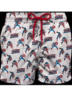 BOXER COSTUME CAPTAIN AMERICA MC2 SAINT BARTH WHITE - MC2 SAINT BARTH