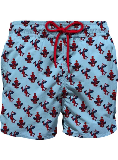 BOXER SPIDEY HANGING MC2 SAINT BARTH LIGHT BLUE - MC2 SAINT BARTH
