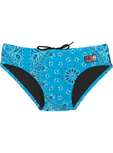PRINTED LYCRA BOY SLIP Blue - Mc2 Saint Barth