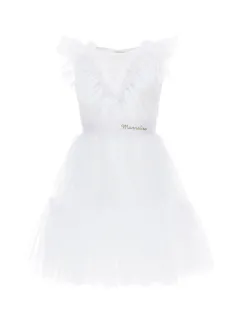 DRESS SOFIA ROUCHES TULLE White -  Monnalisa 2