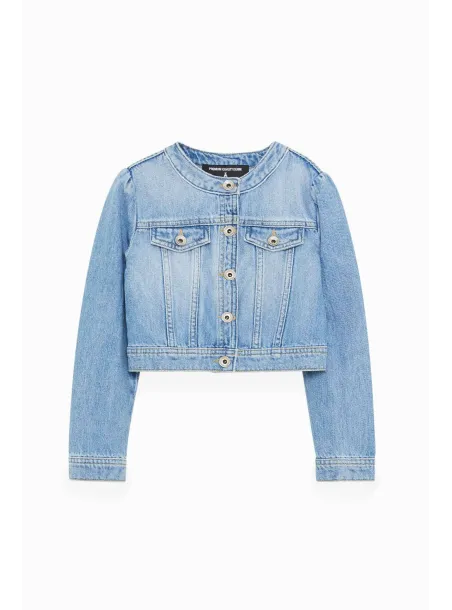 CROPPED DENIM JACKET  LIGHT BLEACH DENIM WASHED - PATRIZIA PEPE