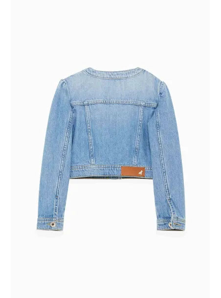 CROPPED DENIM JACKET  LIGHT BLEACH DENIM WASHED - PATRIZIA PEPE