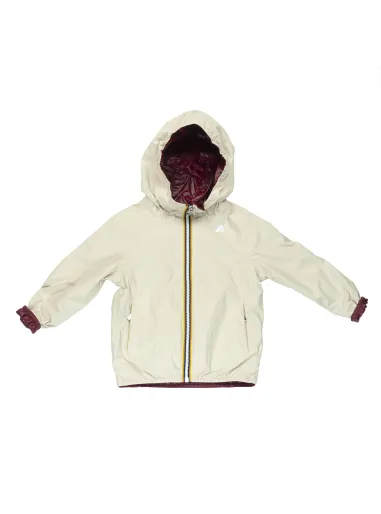 HOODED JACKET P. LILY ECO PLUS DOUBLE FACE PINK/BORDEAUX - K-WAY
